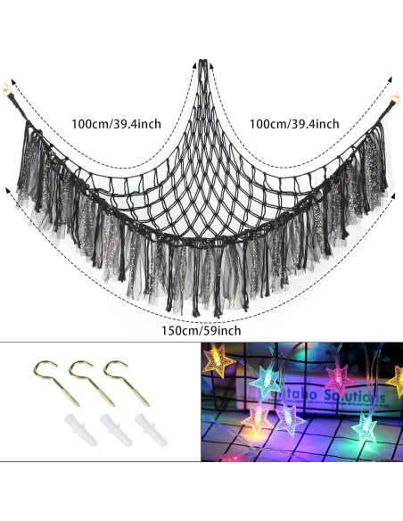Hamaca de Peluches YELIENM 99x99 cm con Luces LED - Negro Hamaca de Peluches YELIENM 99x99 cm con Luces LED - Negro