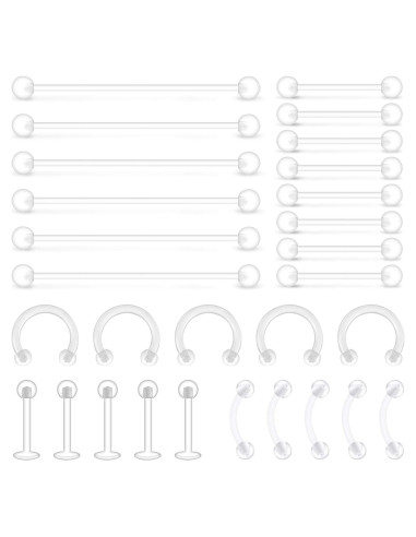 D.Bella 65pcs Anillos de Perforación Hipoalergénicos Bioflex