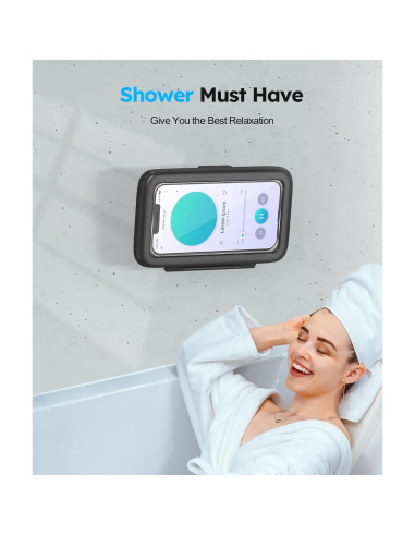 Soporte Impermeable para Teléfono en Ducha SOPORTE - Negro