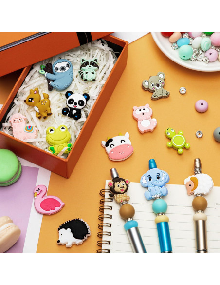 15 Perlas de Silicona Animales FFNIU 2mm para Manualidades 15 Perlas de Silicona Animales FFNIU 2mm para Manualidades