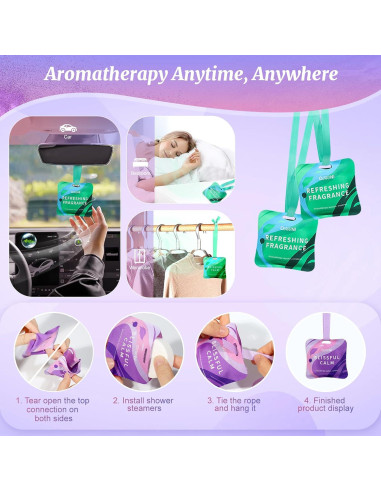 Bombas de Ducha Aromaterapia Ouwuni - Paquete de 12 EucaliptoMenta