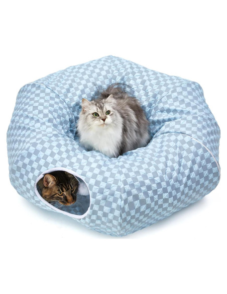 Cama túnel para gatos Bininl Donut 81.3x81.3cm Azul claro Cama túnel para gatos Bininl Donut 81.3x81.3cm Azul claro