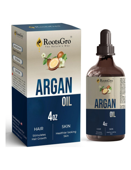 Aceite de Argán RootsGro 118 ml - Multiusos para Cabello, Piel y Uñas Aceite de Argán RootsGro 118 ml - Multiusos para Cabello, Piel y Uñas