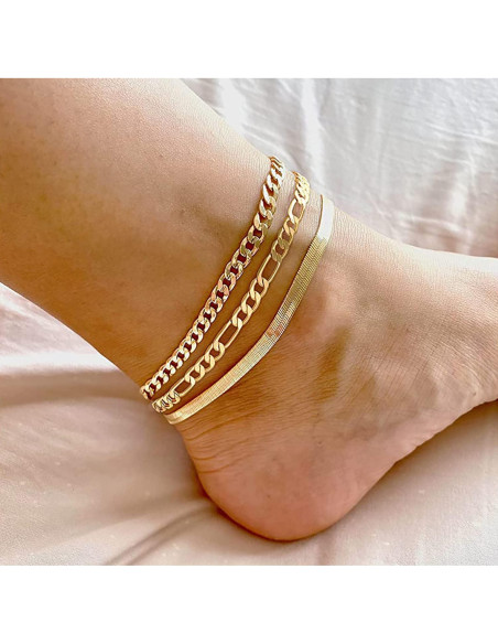 Conjunto de Pulseras de Tobillo DEARMAY Oro 14K Mujeres Conjunto de Pulseras de Tobillo DEARMAY Oro 14K Mujeres