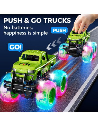 Camiones Monstruo Iluminados Shantou 13.7 cm para Niños