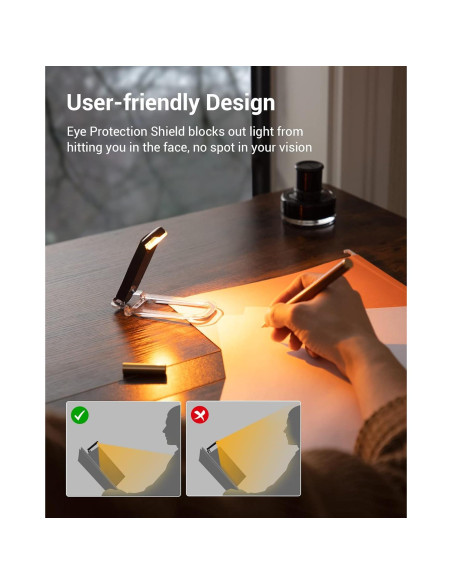 Luz de Lectura DEWENWILS LED Ámbar Recargable USB Clip On Luz de Lectura DEWENWILS LED Ámbar Recargable USB Clip On