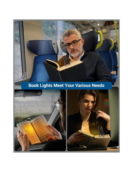 Luz de Lectura DEWENWILS LED Ámbar Recargable USB Clip On Luz de Lectura DEWENWILS LED Ámbar Recargable USB Clip On