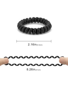 Tiras de Pelo en Espiral QIUTIMIY - 12 Pcs Negro 5.5 cm 2
