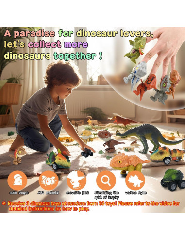 Juego de Bombas de Baño MOKYDUO Dinosaurios - 9 Bombas + 3 Juguetes