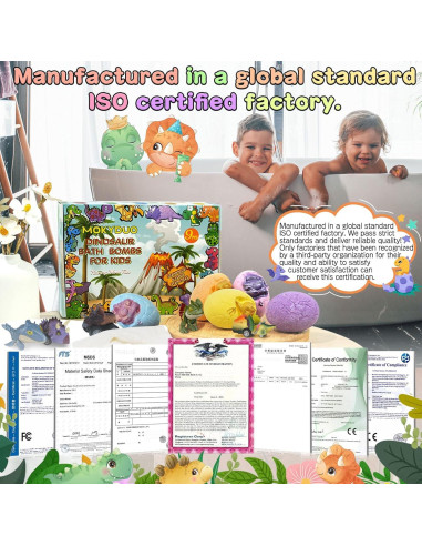Juego de Bombas de Baño MOKYDUO Dinosaurios - 9 Bombas + 3 Juguetes