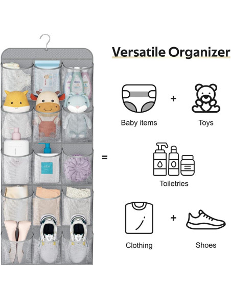 Organizador de Zapatos Colgante MISSLO 30 Bolsillos Gris Organizador de Zapatos Colgante MISSLO 30 Bolsillos Gris