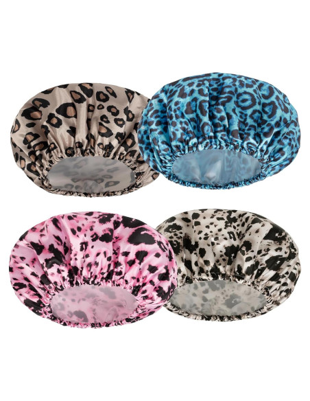 Gorros de Ducha Reutilizables AmazerBath 4 PCS Doble Capa Gorros de Ducha Reutilizables AmazerBath 4 PCS Doble Capa