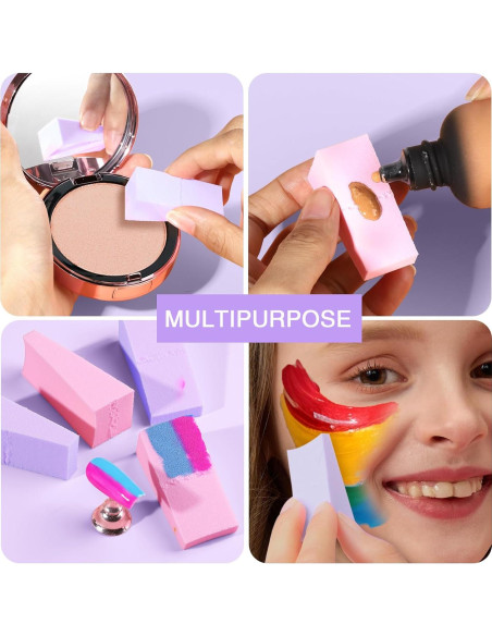 Esponjas de Maquillaje Teenitor 48 Pcs Sin Látex Rosa/Púrpura Esponjas de Maquillaje Teenitor 48 Pcs Sin Látex Rosa/Púrpura