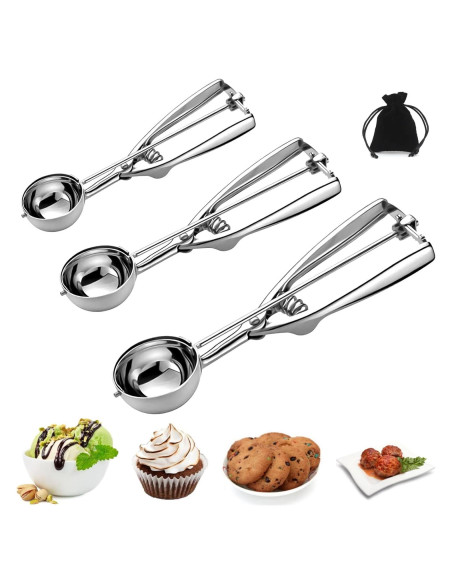 Set de 3 Cucharones de Helado OTEHETOT con Liberación por Gatillo Set de 3 Cucharones de Helado OTEHETOT con Liberación por Gatillo