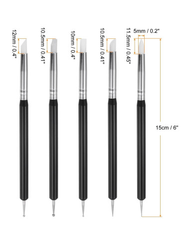 Set de 5 Herramientas de Esculpir en Arcilla HARFINGTON - Silicona y Acero Inoxidable