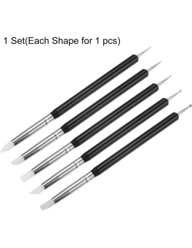 Set de 5 Herramientas de Esculpir en Arcilla HARFINGTON - Silicona y Acero Inoxidable