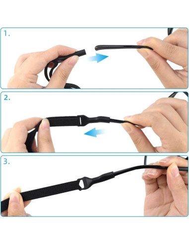 Correas Ajustables para Gafas Deportivas TKYPZY - 4 Pcs Negras