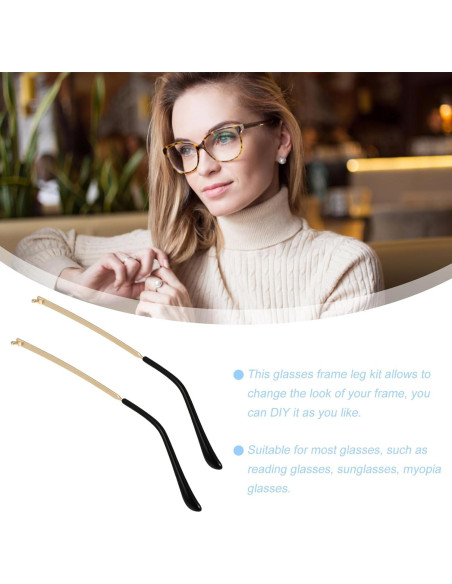 Brazos de Gafas de Metal Reemplazo Hemobllo 14cm Dorado Brazos de Gafas de Metal Reemplazo Hemobllo 14cm Dorado