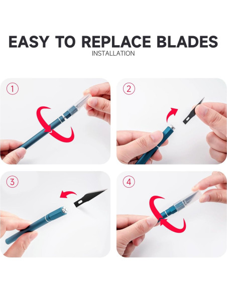 Cuchillo de Manualidades FOSHIO Azul con 10 Cuchillas de Repuesto Cuchillo de Manualidades FOSHIO Azul con 10 Cuchillas de Repuesto