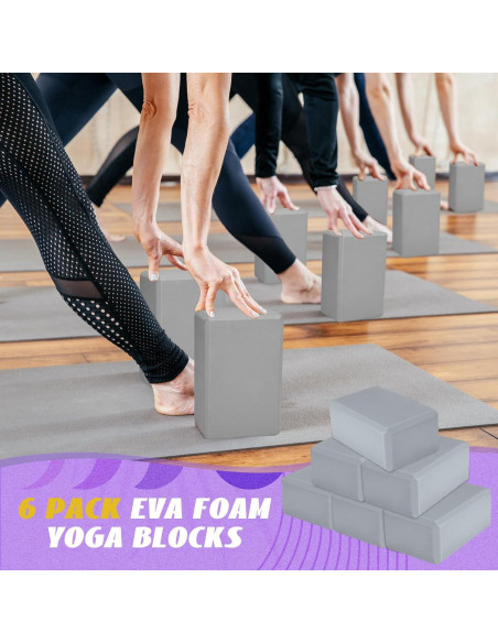 Bloques de Yoga Wettarn 6 Piezas Espuma EVA Antideslizante 23x15x10cm Bloques de Yoga Wettarn 6 Piezas Espuma EVA Antideslizante 23x15x10cm