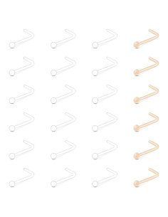 Studs de Nariz Transparentes QWALIT 20g y 18g - 18 Piezas
