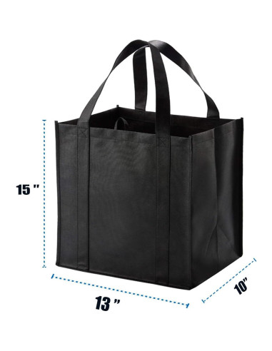 Conjunto de 10 Bolsas de Compras Reutilizables NERUB 33x25x38cm