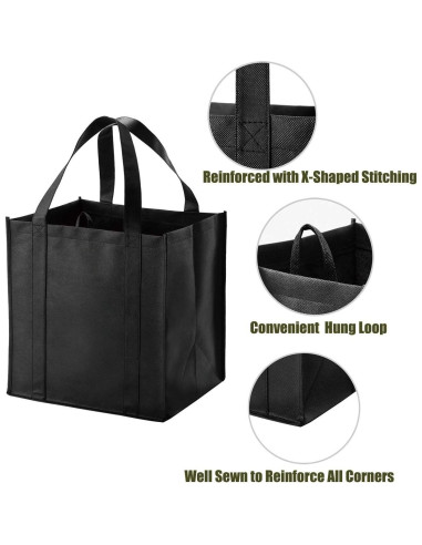 Conjunto de 10 Bolsas de Compras Reutilizables NERUB 33x25x38cm
