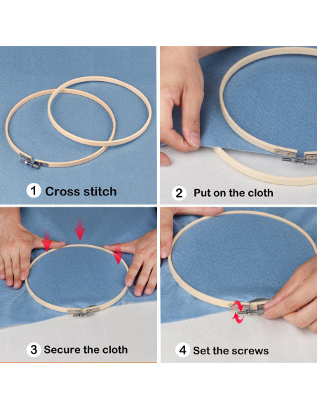 Juego de 15 Aros de Bordado de Bambú 30.48 cm GNIEMCKIN Juego de 15 Aros de Bordado de Bambú 30.48 cm GNIEMCKIN