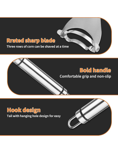 Pelador de Maíz COMNICO 551370_1 Acero Inoxidable Ergonómico Pelador de Maíz COMNICO 551370_1 Acero Inoxidable Ergonómico