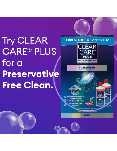 Solución Limpiadora Clear Care Plus 2x340g con Estuche