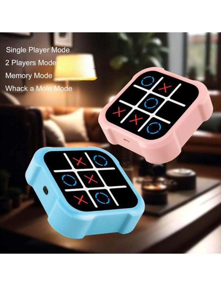 Juego de Tic Tac Toe Eléctrico Zhuoyi 4 en 1 Portátil Azul Juego de Tic Tac Toe Eléctrico Zhuoyi 4 en 1 Portátil Azul
