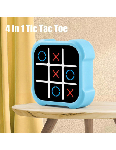 Juego de Tic Tac Toe Eléctrico Zhuoyi 4 en 1 Portátil Azul
