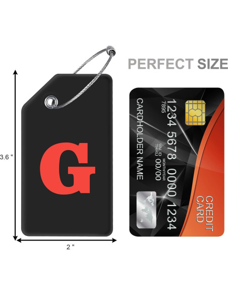 Etiquetas de Equipaje de Silicona Gostwo 2 Pack Iniciales G Etiquetas de Equipaje de Silicona Gostwo 2 Pack Iniciales G
