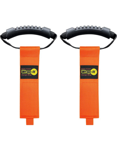 Correas de Almacenamiento Wrap-It 17" Naranja Brillante - 2 Piezas