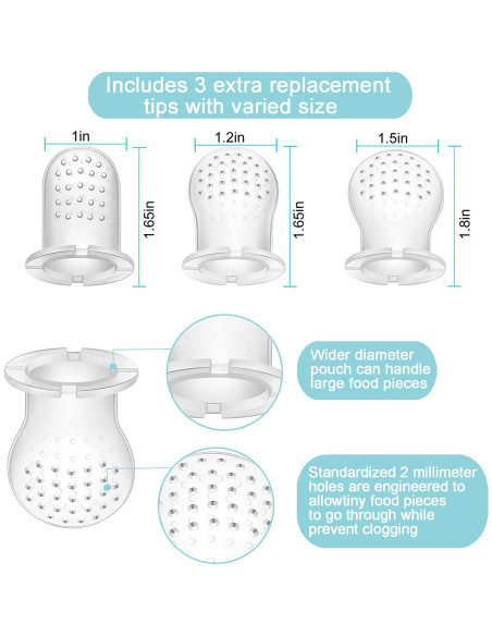 Chupete Alimentador de Frutas PandaEar - 3 Tamaños Silicona BPA Free Chupete Alimentador de Frutas PandaEar - 3 Tamaños Silicona BPA Free