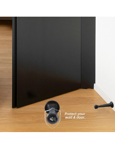 Parada de Puerta Rígida Sólida Home Master 2 Paquete Negro Mate