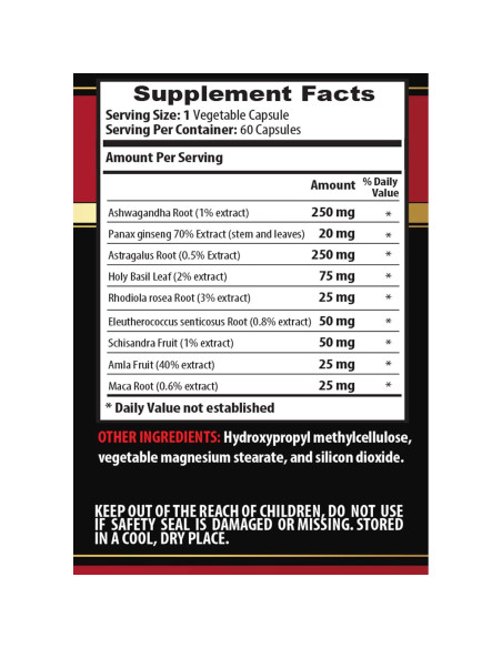 Suplemento Adaptógeno Natural 1Bot - Ginseng, Maca, Amla Suplemento Adaptógeno Natural 1Bot - Ginseng, Maca, Amla