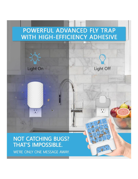 Trampa de Insectos Voladores WowCatch con Luz UV y 4 Recargas Trampa de Insectos Voladores WowCatch con Luz UV y 4 Recargas