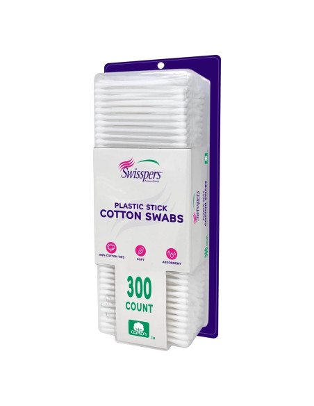 Hisopos Swisspers 300 Unidades 100% Algodón Doble Punta Hisopos Swisspers 300 Unidades 100% Algodón Doble Punta