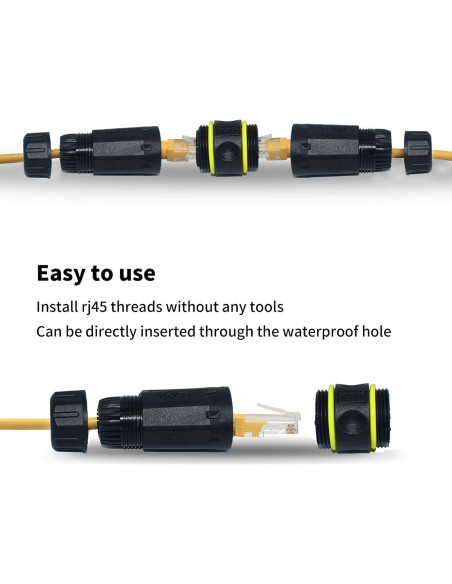 Acoplador RJ45 Cat7 ZUZONG IP68 a Prueba de Agua 10GB Acoplador RJ45 Cat7 ZUZONG IP68 a Prueba de Agua 10GB