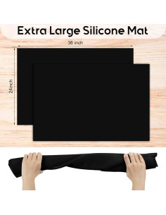 Hushee Tapete de Silicona Extra Grande 61x91.5cm Negro 2