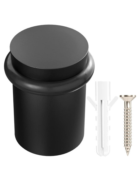 Tope de puerta NYCO de acero sólido negro 3.02 cm Tope de puerta NYCO de acero sólido negro 3.02 cm