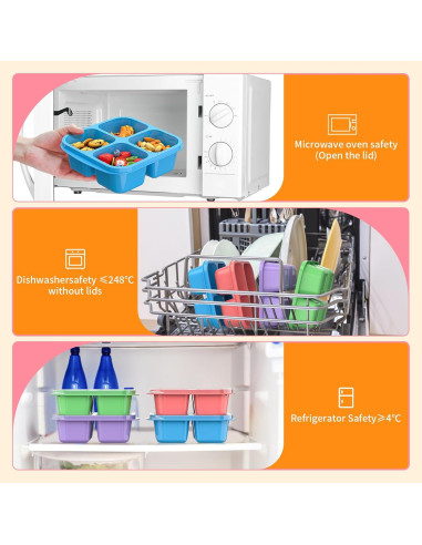 Cajas Bento RGNEIN 4 Compartimentos Reutilizables 473ml