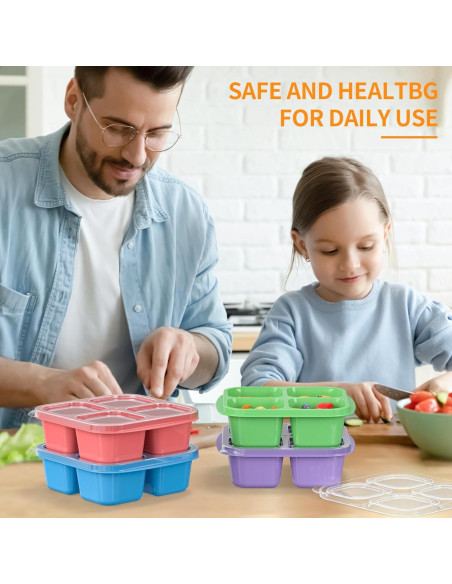 Cajas Bento RGNEIN 4 Compartimentos Reutilizables 473ml Cajas Bento RGNEIN 4 Compartimentos Reutilizables 473ml