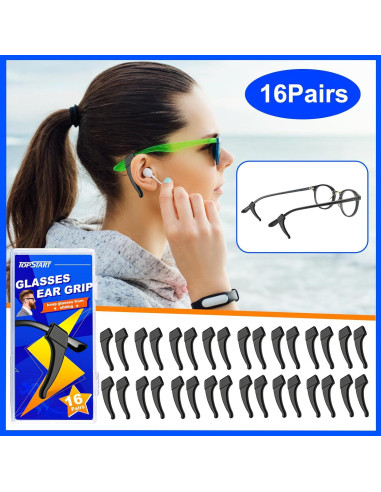 16 Pares Sujetadores de Gafas de Silicona Antideslizante