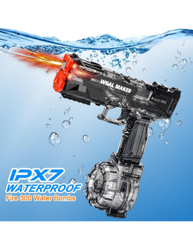 Pistola de Agua Eléctrica Xikec 2025 con Carga Tipo-C y LED