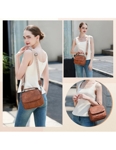 Bolso Cruzado OPAGE de Cuero Vegano Acolchado para Mujeres