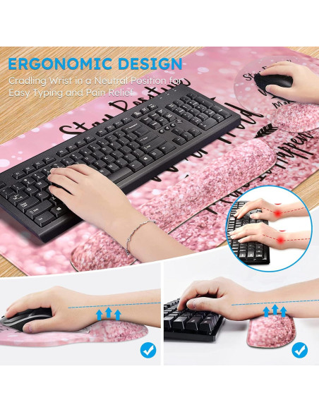Alfombrilla de Ratón iCasso Rosa Ergonómica 4 en 1 XXL Alfombrilla de Ratón iCasso Rosa Ergonómica 4 en 1 XXL