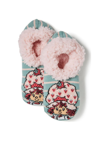 Calcetines de Felpa de Peluche Fresa para Mujeres 9-11 Verde Pastel