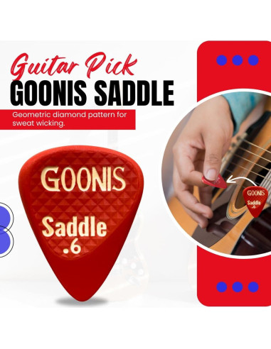 Puas de guitarra Goonis 0.6mm Nylon Rojo - 5 Unidades